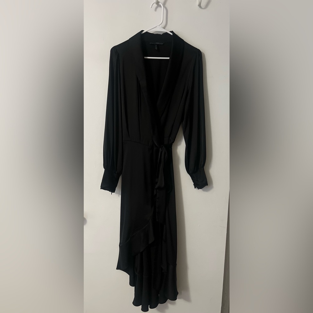 White House Black Market Black Plunge Wrap Dress